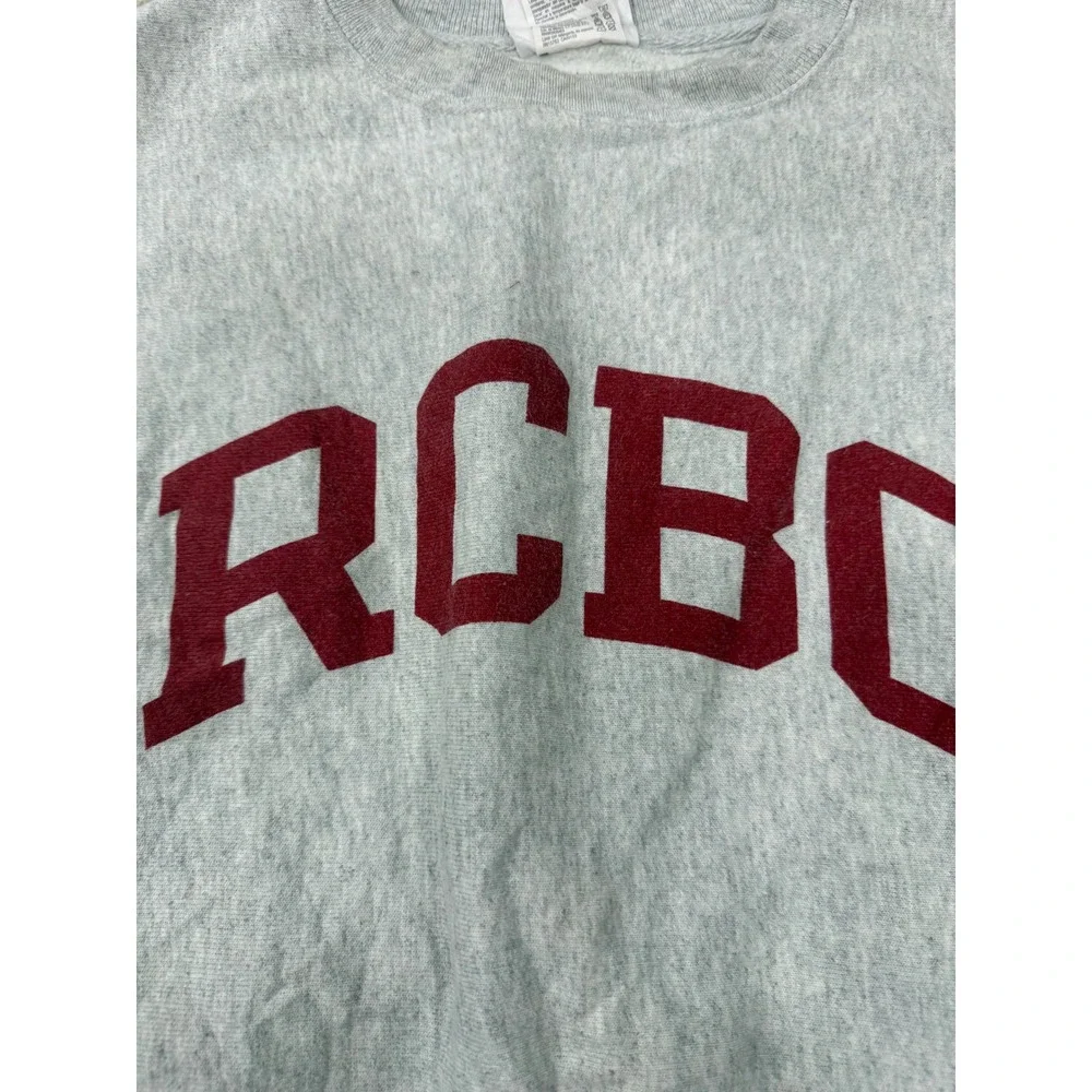 Champion Reverse Weave RCBC Sweatshirt Heather Gray Burgundy Small Rowan College